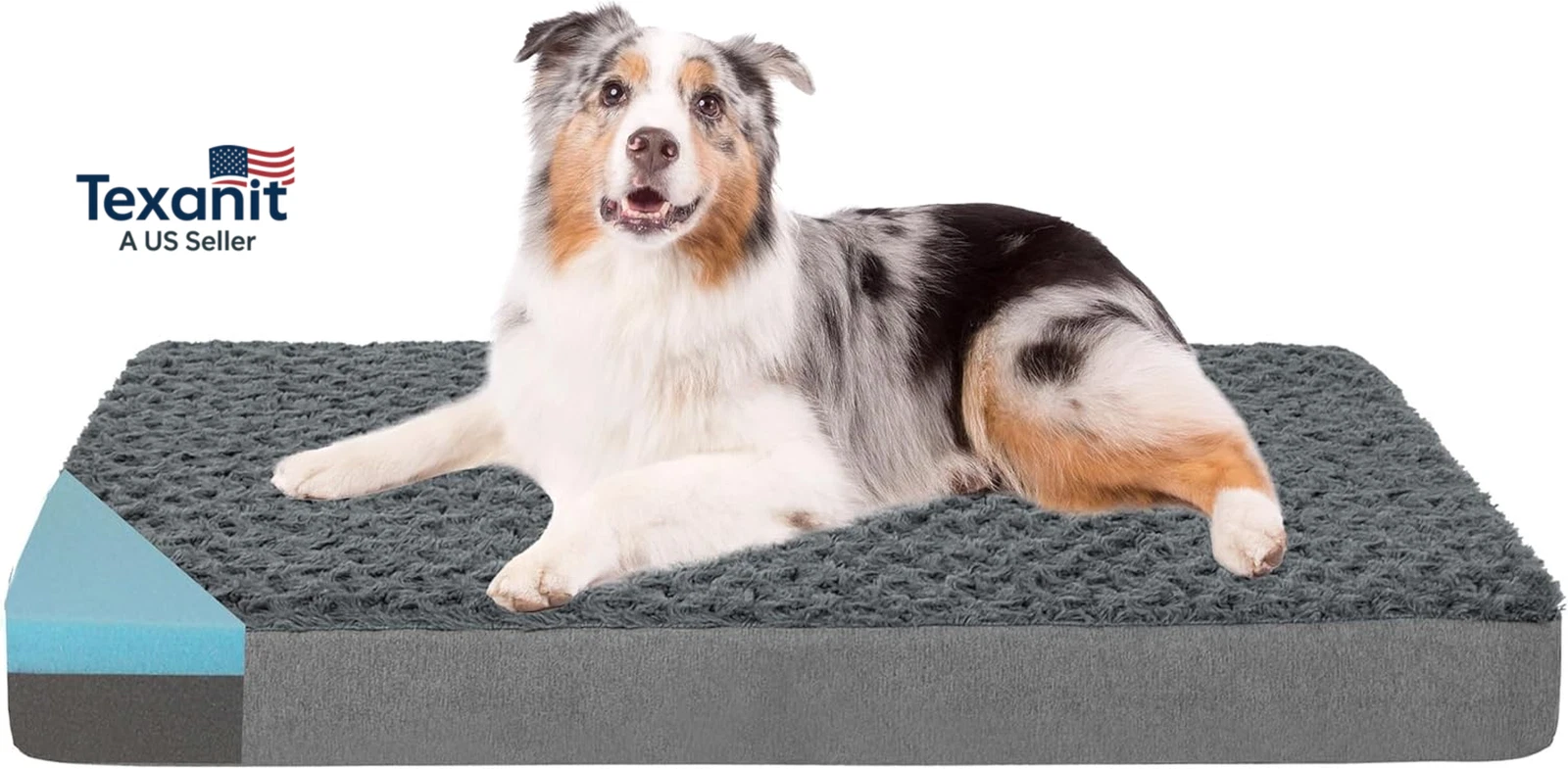 Orthopedic Memory Foam Bed for Large Dogs, Waterproof Cooling Pet Mats for Crate