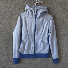 Lululemon Scuba Hoodie Womens 4 Blue Full Zip Fleece Raglan Jacket Sweatshirt