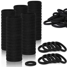 Hair Ties for Girls Elastic 200 PCS Black Soft Medium Hair Ponytail Holders