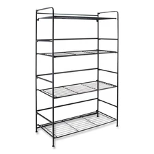 Advantus FlipShelf Four-Shelf Unit, 26.5 x 12 x 43, Black