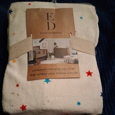NWT Ellen Degeneres White Stars Baby Contoured Changing Pad Cover 16in X 32in