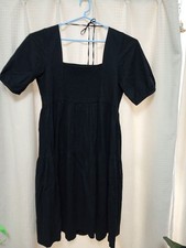 UNIQLO Black Square Neck Tiedard Mini Dress Casual Used