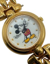 Disney Time Works Mickey Mouse Gold To Watch Metal Band New Battery
