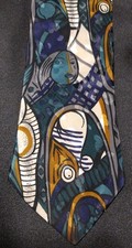 Vintage Florenzi Collection Tie 80s 90  s Abstract W/ Faces Pattern 3.5" X 57"