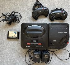 Sega Mega Drive II + Mega-CD II Console PAL HDMI 2 Controllers Sonic Game Tested