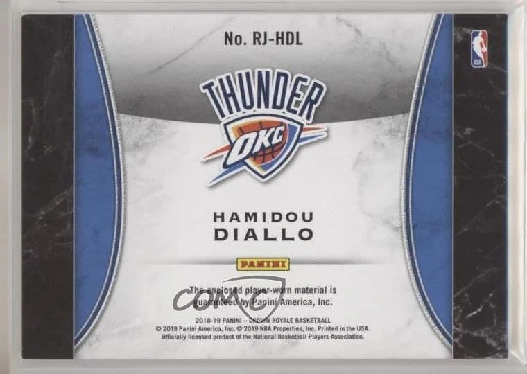 2018-19 Panini Crown Royale Rookie Jerseys Hamidou Diallo #RJ-HDL RC - Image 2 of 2