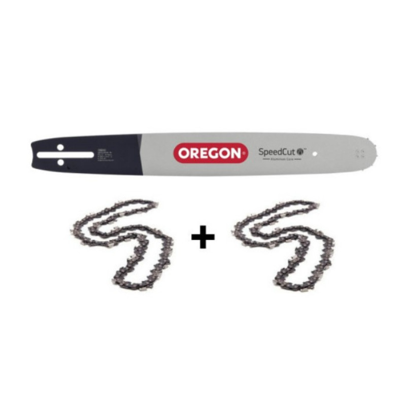 Guide de 40 cm Oregon 567293 avec 2 chaînes pour remplacer un profil usé