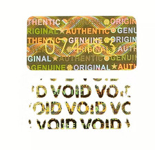 Hologramm Aufkleber 20mm x 10 mm mit Lfd Nr. 3D Original Gold Sicherheitssiegel
