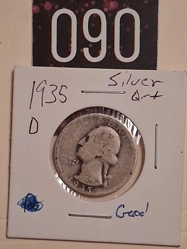 1935D Silver 25c Nice Coin Good