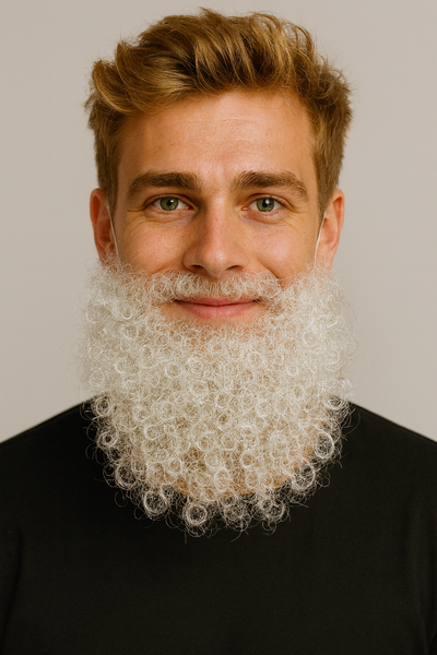 WeißEr Lockiger Santa Bart 40Cm Weihnachten Nikolaus KostüM ZubehöR Billig-image