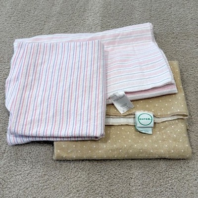 Circo Bright Future 100% Cotton Baby Receiving Blanket Lot Striped Polka Dot Y2K