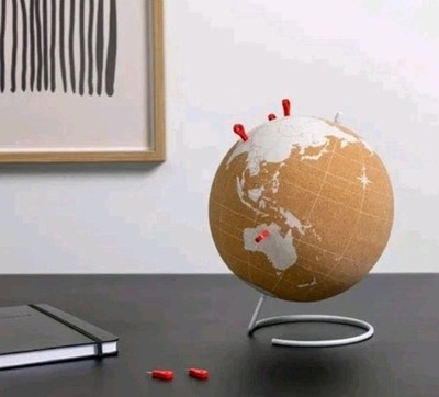 Navaris 8 inch Cork Globe World Map Push Pin Travel Tracker Desk Decor with Pins