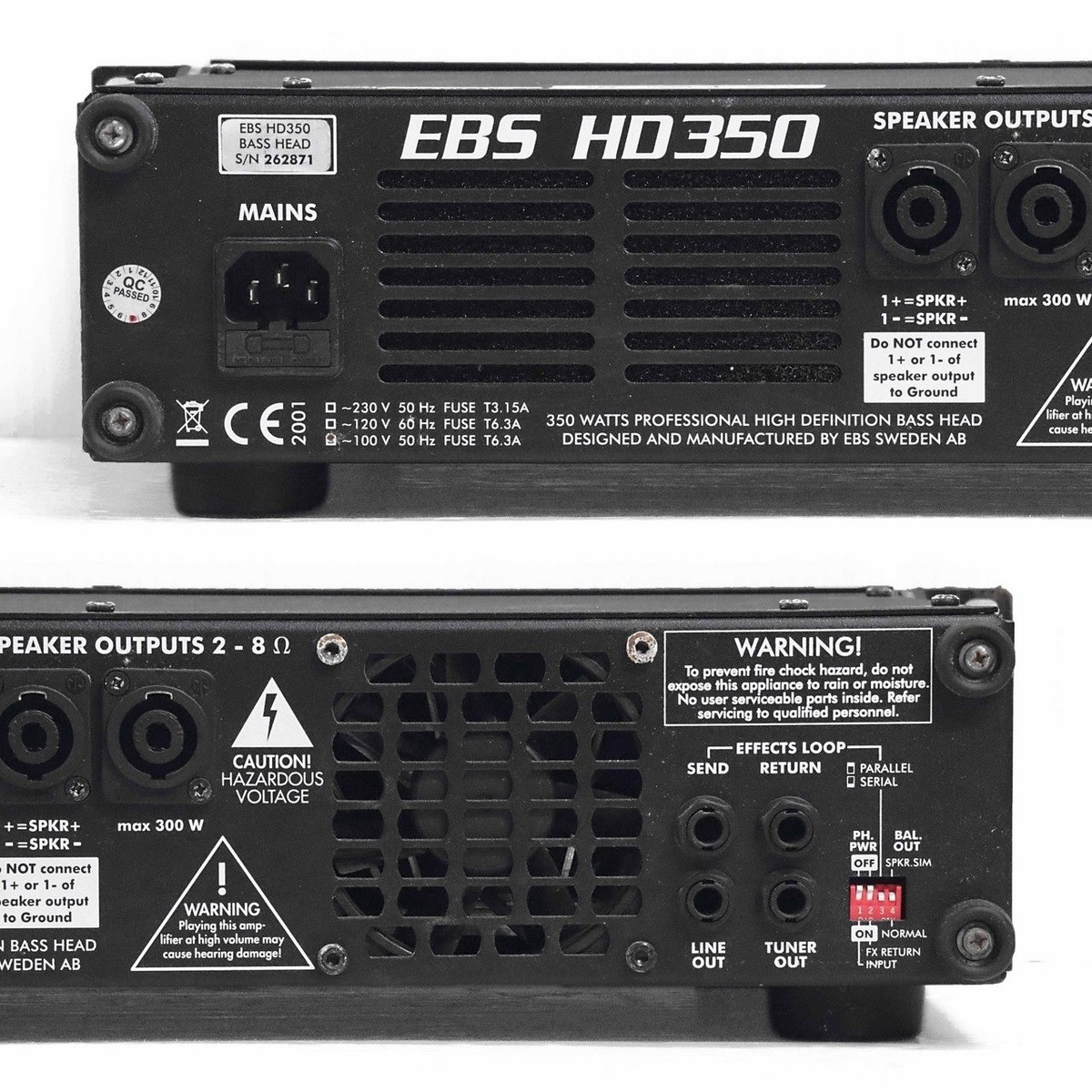 【通電確認済】EBS HD350 ベースアンプヘッド EBS HD-350 Bass Guitar Amp Head 350W Used Tested w/ Power cable