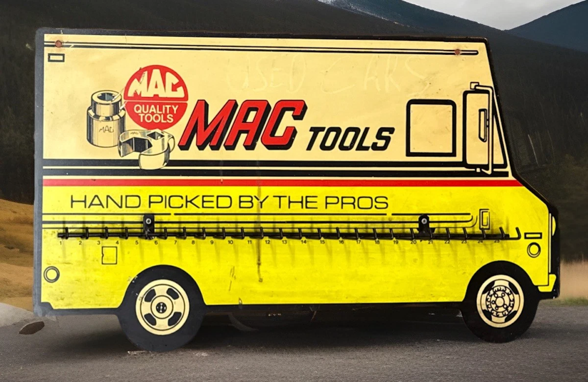 Vintage Original Mac Tools Key Board Holder Rack Auto Repair Shop