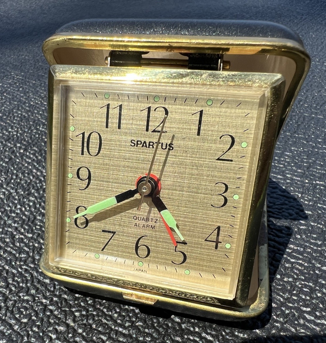 Vintage Spartus JWCII Foldable Travel Alarm Clock Battery 🔋 Luminescent