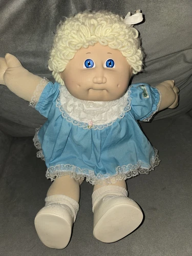 VTG 1985 Cabbage Patch Kids Girl Doll Short Blonde Curly Hair Clothes MAKE OFFER