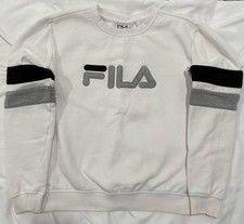Fila Men's Colorblock Logo 90s Y2k Sweater White Crewneck M Streetwear