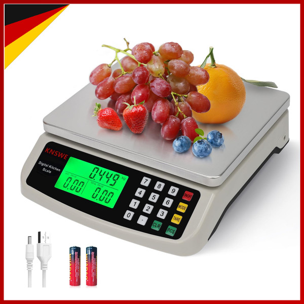 KüChenwaage Digitalwaage Edelstahl 10Kg ZäHl Tara Funktion 1G Lcd Display-image