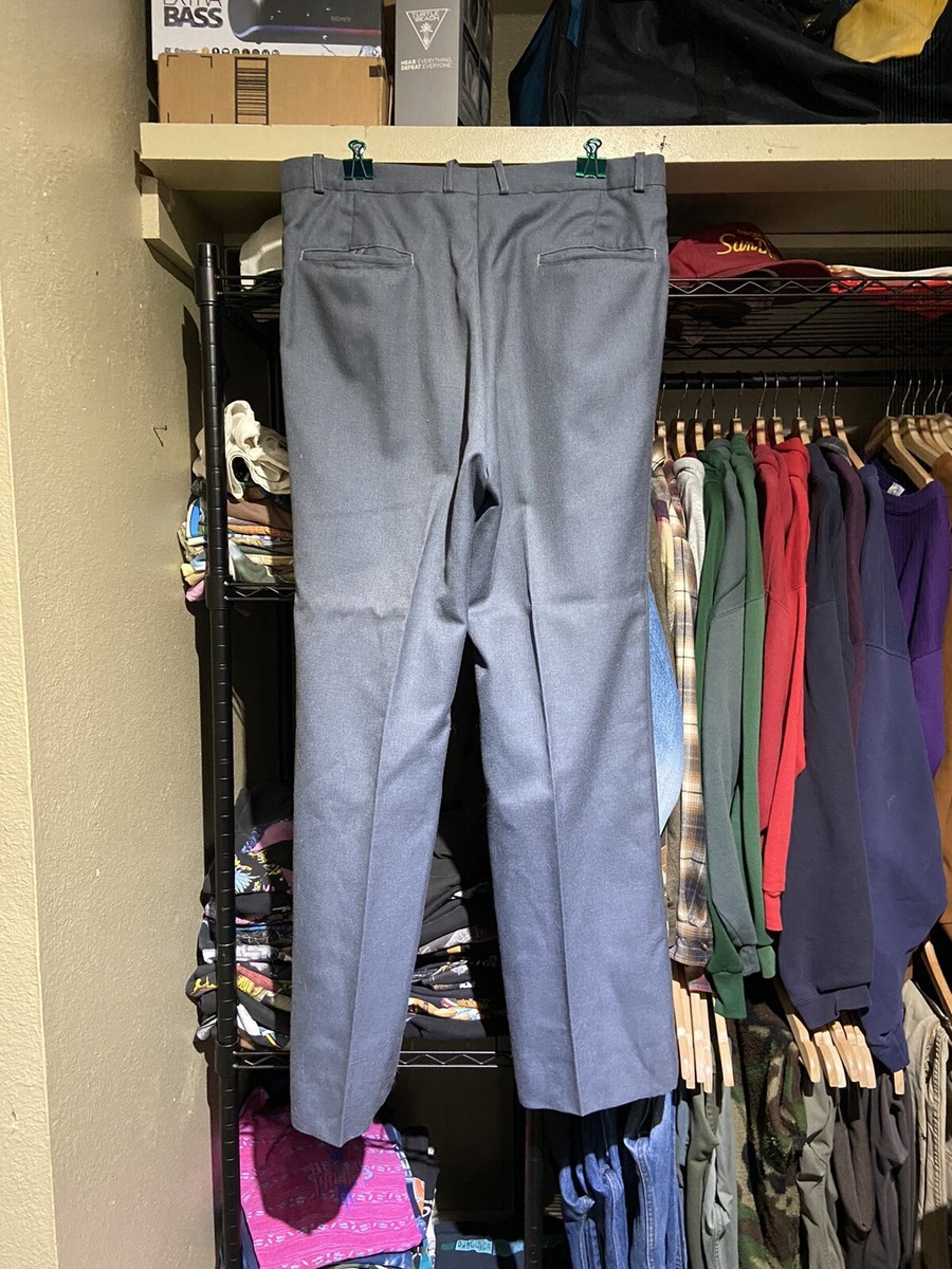 Vtg 70s 80s Gutos Mens wool Blue dress pants trousers 34x33