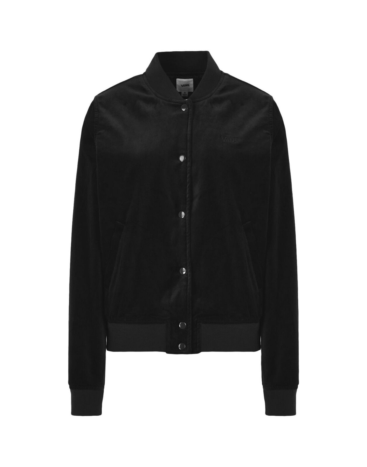 NEW VANS UPTOWN JACKET COAT BLACK VELVET $100 XS BOMBER NWT BUTTON