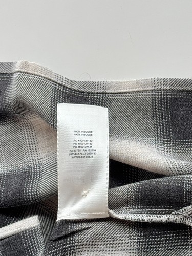 Aritzia WILFRED FREE Grey Check Twill Boyfriend Button-Up Shirt Blouse, Size S - Picture 12 of 15