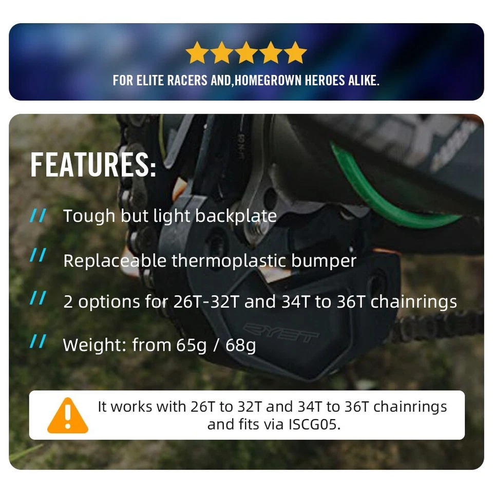 MTB BASH GUARD Bicycle Chains Stabilizer 26-32T 34-36T Chainring Protector Plate - Image 3 of 4