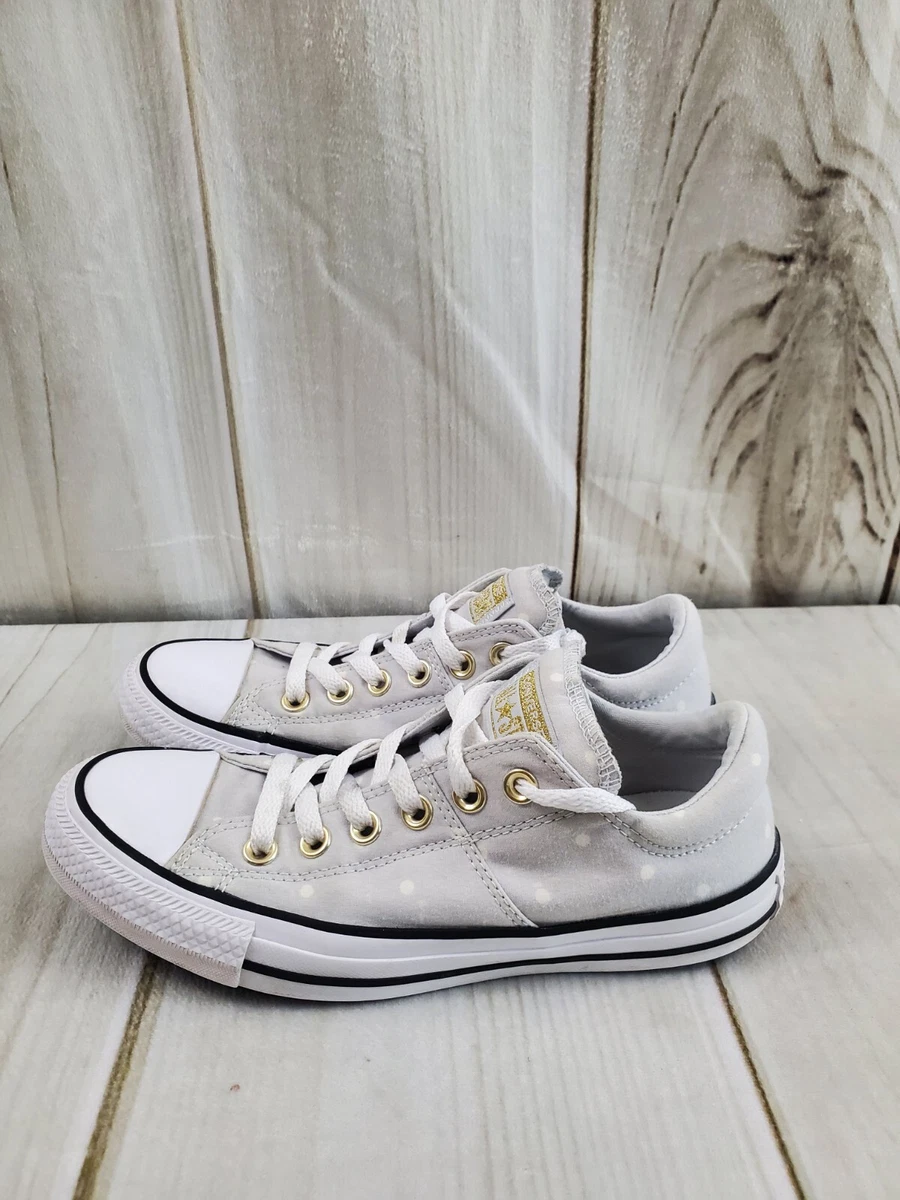Converse All Star Womens 7 Madison OX Dots Sneaker Shoes Gray Lace