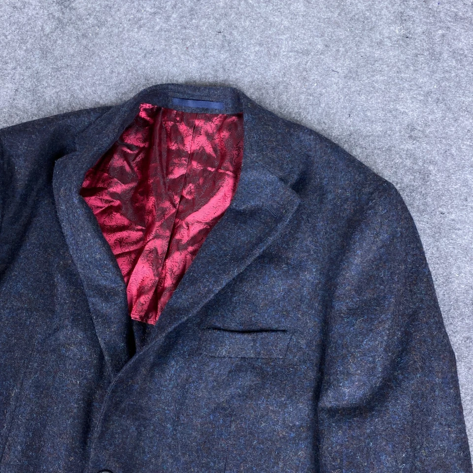 Blazer Oliver Wicks Para Hombres 44L Azul Abrigo Deportivo Chaqueta Bebé Alpaca Dos Botones Foto 4 de 4