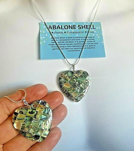Abalone Shell Heart Pendant Necklace Reiki Healing Uk Seller Free P P 261 Ebay