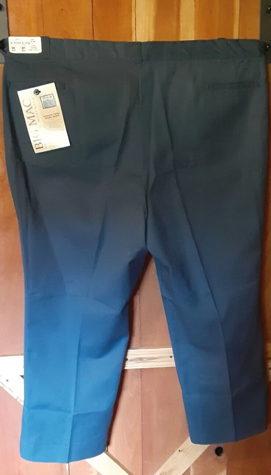 Pantalones de trabajo vintage BIG MAC ropa de trabajo azul marino sarga resistente 54 x 29 JcPenney nuevos con etiquetas Foto 2 de 4