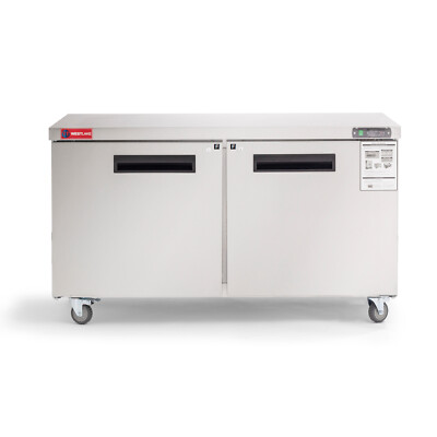 Commercial Undercounter Freezer, WESTLAKE 2 Door 60'' W Worktop Freezer 15 Cu.ft