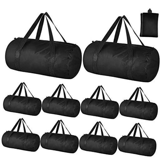 10 Pcs Duffle Bag Large Foldable Gym Bag Travel 27.6 x 15.7 x 13.8 Inches
