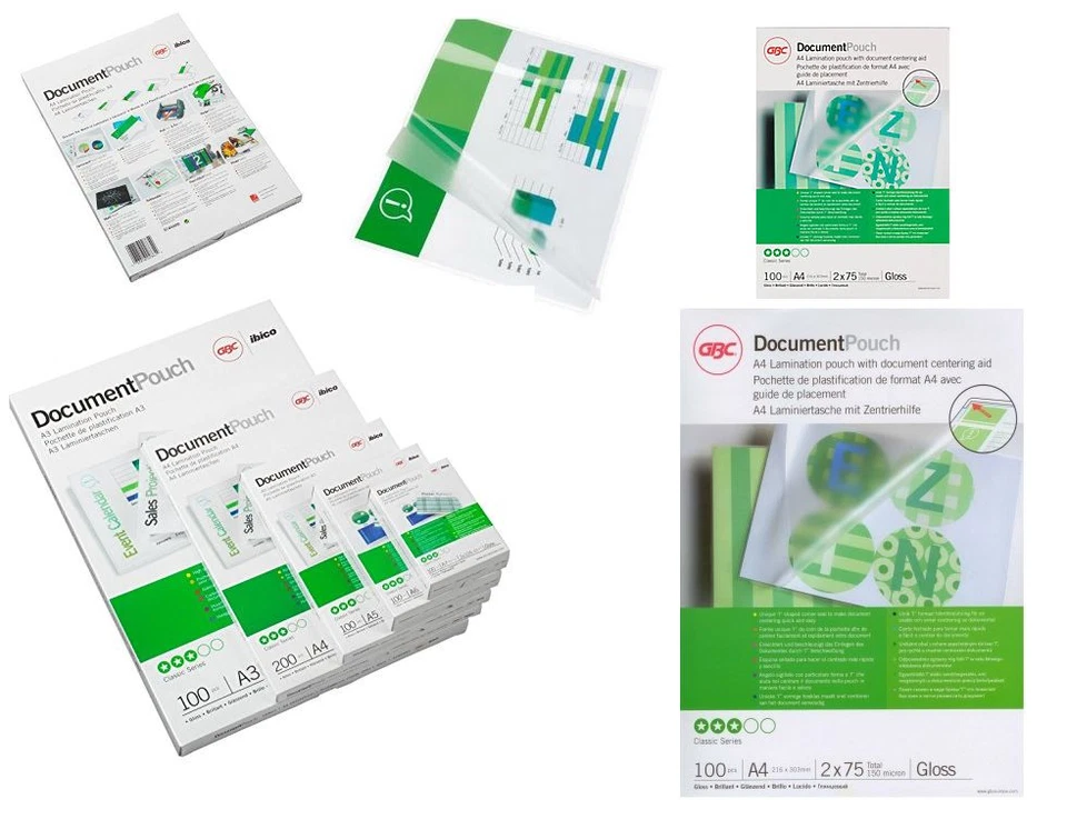 100 POUCHES PLASTIFICATRICE GBC A4 150 MICRON (2X75) 3740400 TOP QUALITY