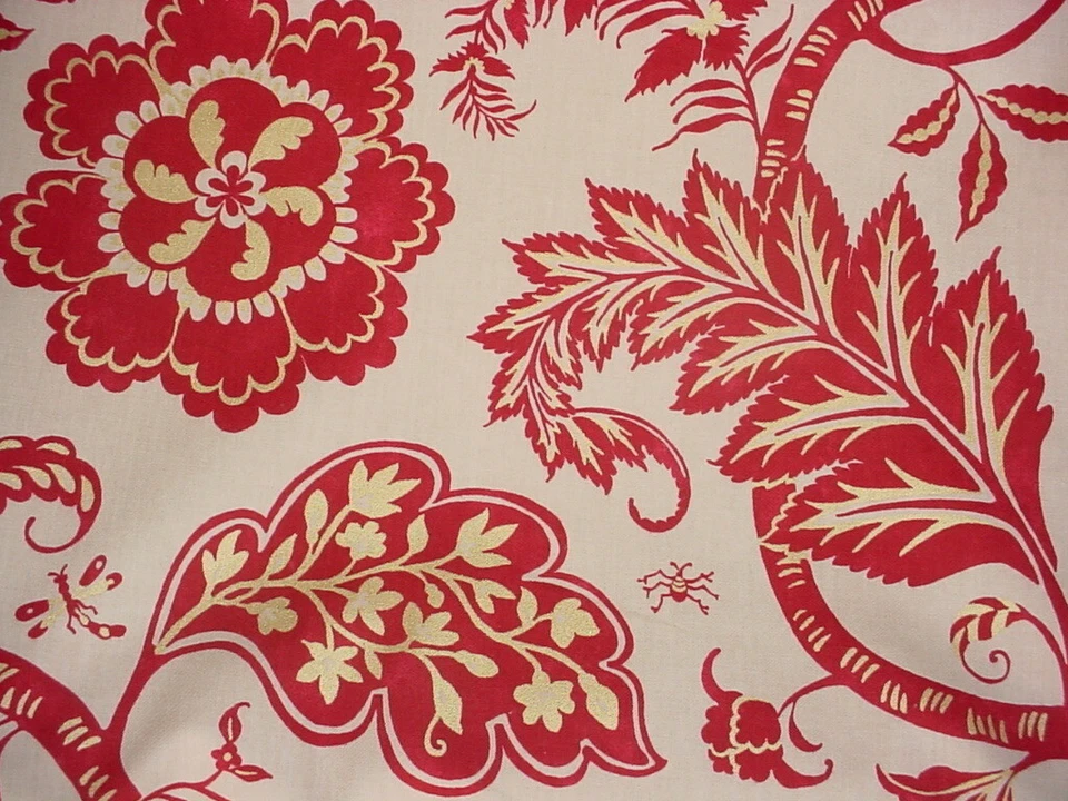 Tela de tapicería floral jacobea roja Hinton 15-3/8Y GP & J Baker PP50279 Foto 3 de 4