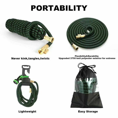 150ft Heavy Duty Expandable Garden Hose Flexible Pipe 7 Pattern Spray Gun Water - Picture 12 of 16