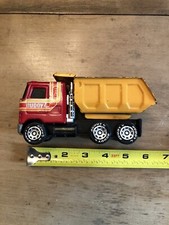 Vintage 1980's Red BUDDY L Dump Truck Diecast Vehicle 6" long Made In Japan