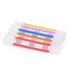 Pack of 250 Currency Band Bundles Self Sealing Currency Straps Bands Money Bi...