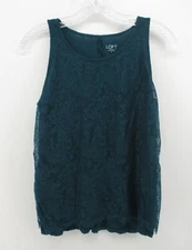 LOFT Outlet Small Lined Scoop Neck Wide Strap Lace Overlay Tank