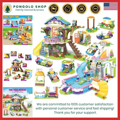 Imaginative Friends Building Blocks Set: Treehouse & Pool for Creative Kids