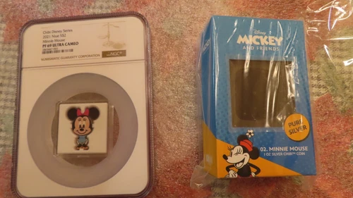 Disney 2021 Minnie Mouse chibi silver coin new zealand mint niue NGC PF69 1 oz