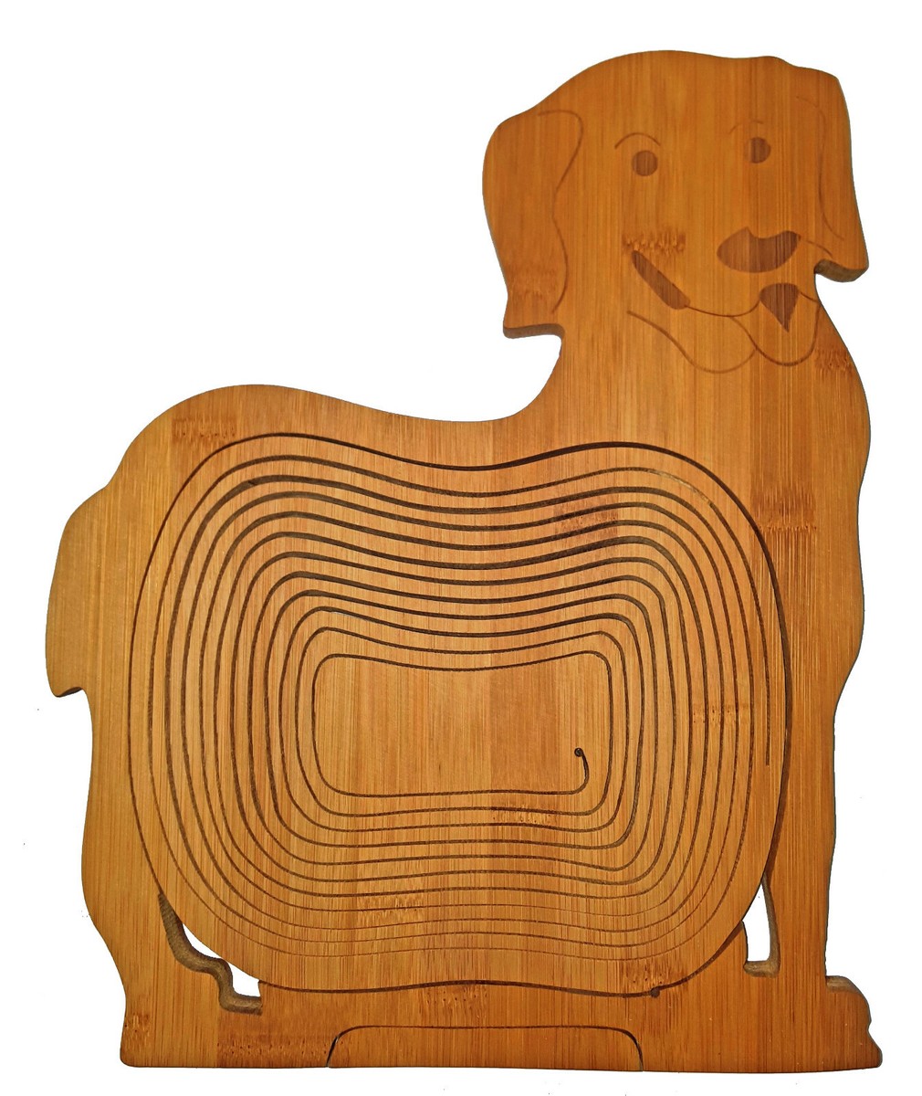 Déco Barquette, Corbeille Chien Dog 30x30cm De Fruits Bois Dessous Plats Garni 4260355036055