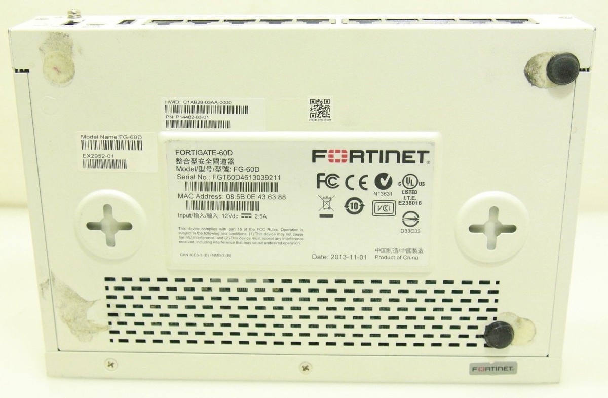 Fortinet Fortigate FG-60D Secure Network Firewall Pakedge R60D 7