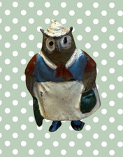 ‘Granny Owl’ Cadbury Cococub Figurine |Rare Collectable Vintage 1930s Lead Toy