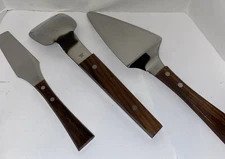 Burnco MCM Japan Stainless Steel & Wood Flatware Serveware Set 3 Piece No Brand