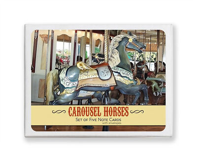 Carousel Horses Set of 5 Note Card W/Envelopes