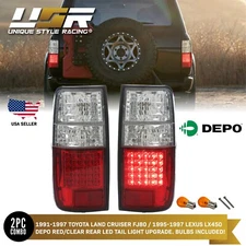 USA DEPO Red/Clear LED Tail Light For 91-97 Toyota Land Cruiser FJ80/96-97 LX450