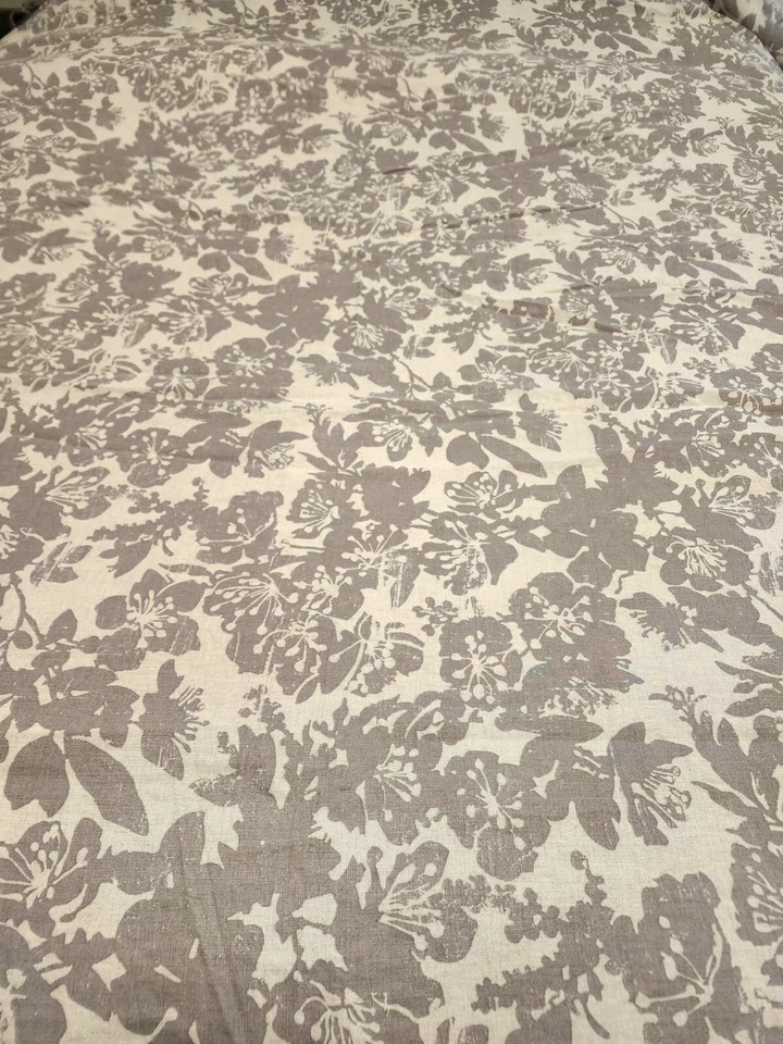 Preowned Surya Clara Gray Floral King Ca King Linen Cotton Duvet Shams Set 3PC - Image 2 of 4