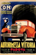 Poster Locandina Pubblicità Vintage Officina Om Arredo Ristorante Casa Ufficio 