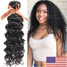 Brazilian 100 Virgin Human Hair Water Deep Wave THICK Weave 3Bundles Extensions
