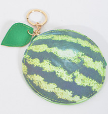 Cute Watermelon Coin Purse Sandia Green Red Sweet Fruit Key Chain Zip Bag Charm
